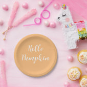 Hallo Pumpkin Autumn Coffee Papieren Bordje (Feest)