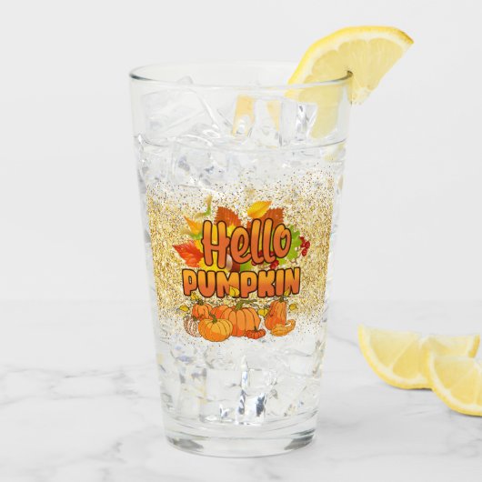hallo Pumpkin Autumn Customize Glas (Achterkant ijs)