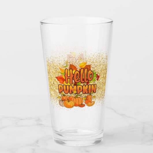 hallo Pumpkin Autumn Customize Glas (Voorkant)