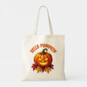 Hallo Pumpkin Autumn Halloween Tote Bag (Achterkant)