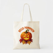 Hallo Pumpkin Autumn Halloween Tote Bag (Voorkant)