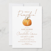 Hallo Pumpkin Baby shower Invitation Bedankkaart (Voorkant)