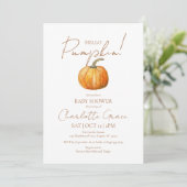 Hallo Pumpkin Baby shower Invitation Bedankkaart (Staand voorkant)