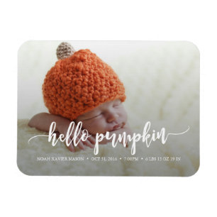 hallo Pumpkin Birth Announcement Magnet Magneet