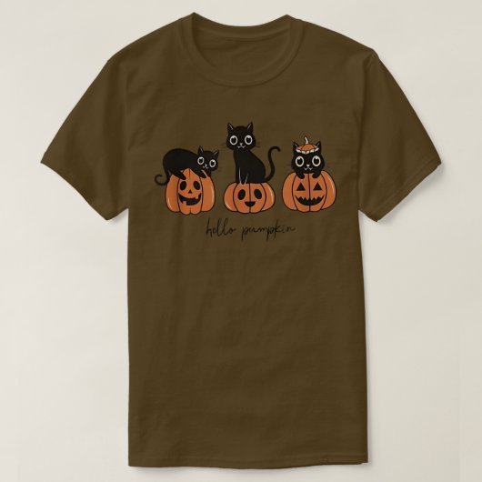 hallo Pumpkin Cats Pumpkin Carved Jack O Lantern C T-shirt (Design voorkant)