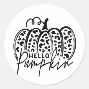 hallo Pumpkin Cheetah Print Stickers