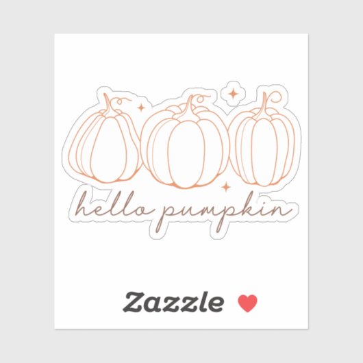 Hallo Pumpkin Contour Custom-Cut Sticker (Vel)