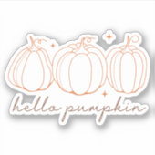 Hallo Pumpkin Contour Custom-Cut Sticker (Voorkant)