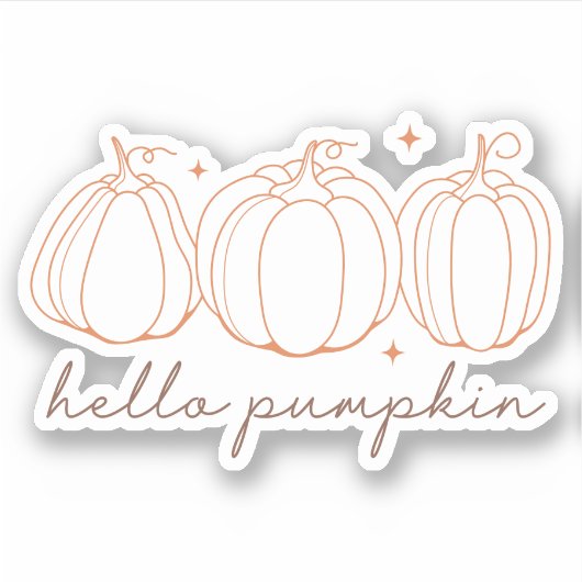 Hallo Pumpkin Contour Custom-Cut Sticker (Voorkant)