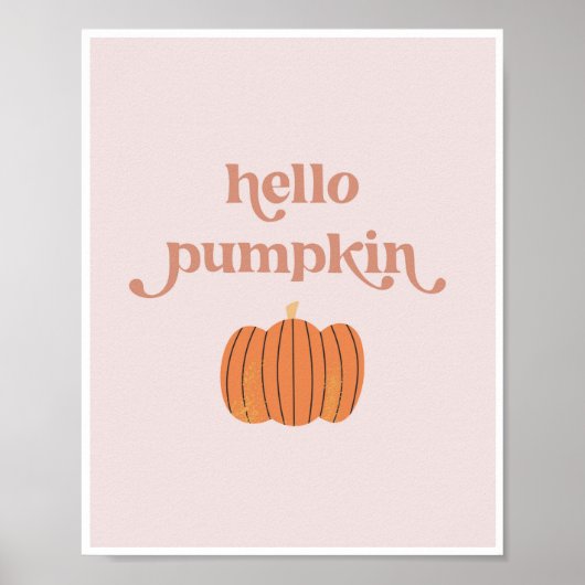 hallo Pumpkin Cute Pink Retro  Font Poster (Voorkant)