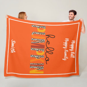 hallo Pumpkin Herfst Autumn past Tekst en Kleur aa Fleece Deken