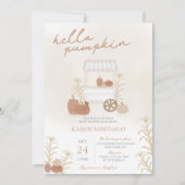 Hallo Pumpkin Herfst Baby shower nodigt uit Kaart (Voorkant)