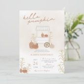 Hallo Pumpkin Herfst Baby shower nodigt uit Kaart (Staand voorkant)
