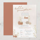 Hallo Pumpkin Herfst Baby shower nodigt uit Kaart (Voorkant / Achterkant)