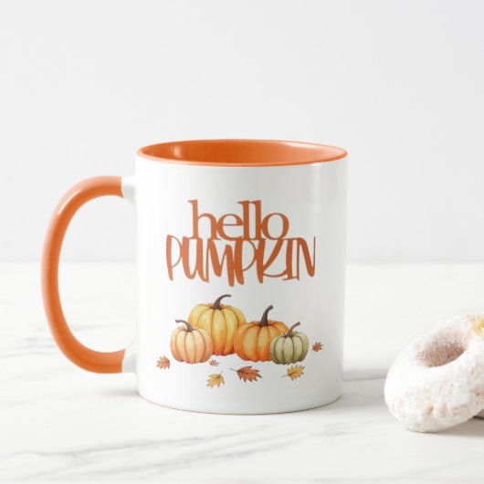 Hallo Pumpkin Herfst Coffee Mok (Met donut)