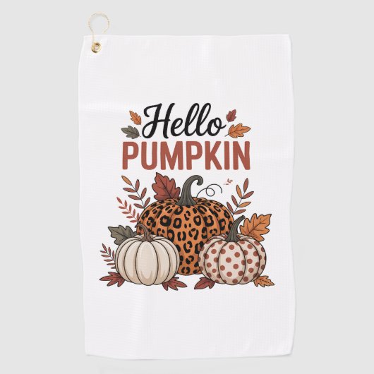 hallo Pumpkin Herfst herfst Golfhanddoek (Voorkant)