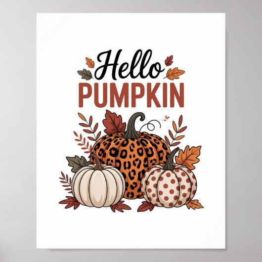 hallo Pumpkin Herfst herfst Poster (Voorkant)