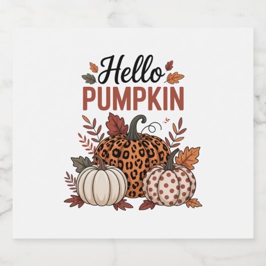 hallo Pumpkin Herfst herfst Sparkling Wijnetiket (Enkel label)