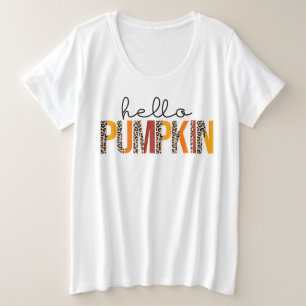hallo Pumpkin-Herfst najaar aanpassen Grote Maat T-shirt