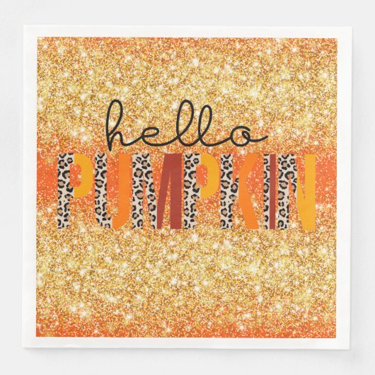 hallo Pumpkin-Herfst najaar kleur aanpassen Servet (Voorkant)