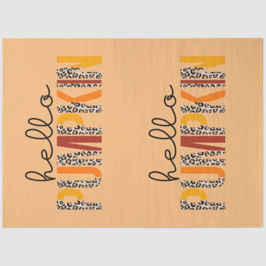 hallo Pumpkin-Herfst najaar kleur aanpassen Tissuepapier (Voorkant)