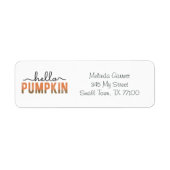 hallo Pumpkin Herfst Oranje Thanksgiving Etiket (Voorkant)