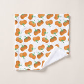 hallo Pumpkin Herfst Pattern Oranje Green Bad Handdoek (Wasdoekje)