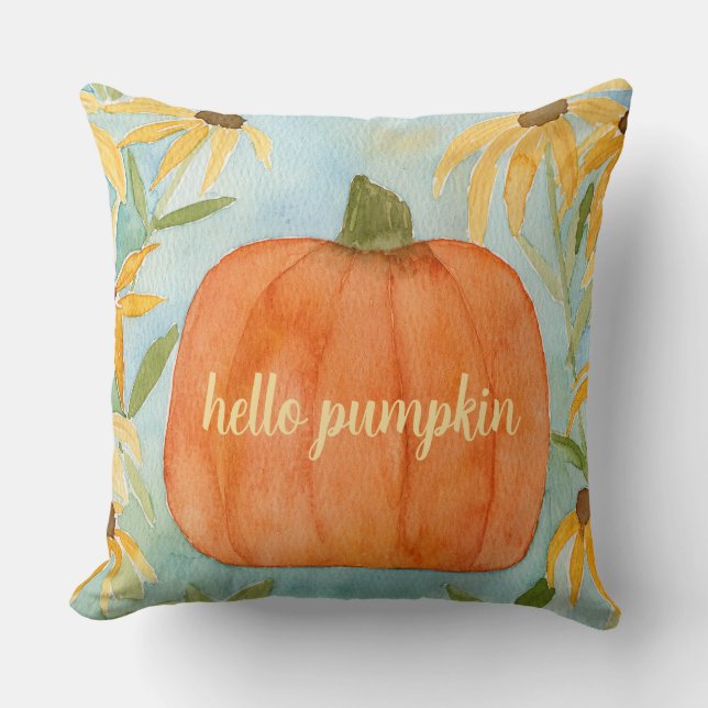 Hallo Pumpkin Herfst Pillow Kussen (Voorkant)