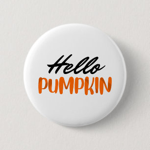 hallo Pumpkin Herfst Season Autumn Ronde Button 5,7 Cm