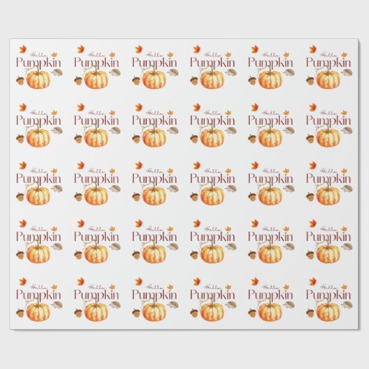 Hallo Pumpkin Holiday Gift Wrap Cadeaupapier (Vlak)