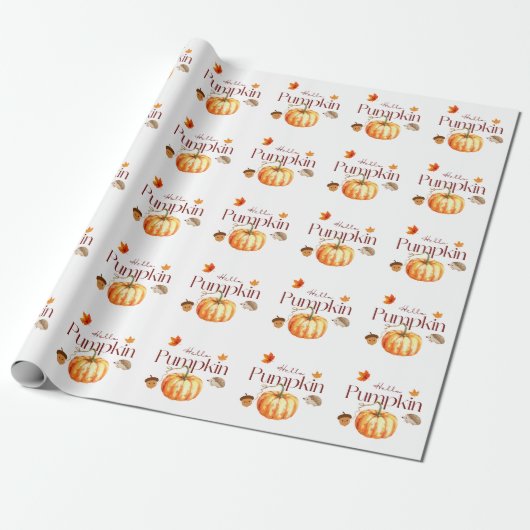 Hallo Pumpkin Holiday Gift Wrap Cadeaupapier (Uitgerold)