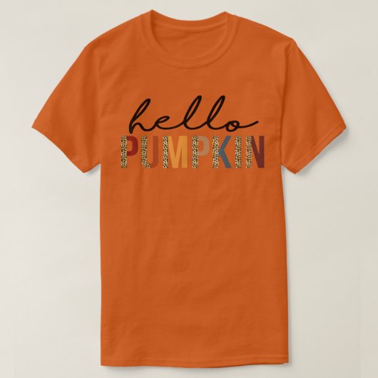 hallo Pumpkin Leopard Herfst Autumn Pumpkin Thanks T-shirt (Design voorkant)