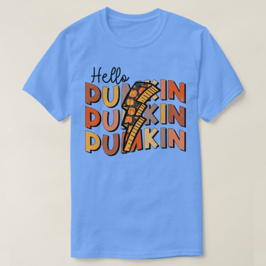 hallo Pumpkin Lightning Bolt Herfst herfst T-shirt (Design voorkant)