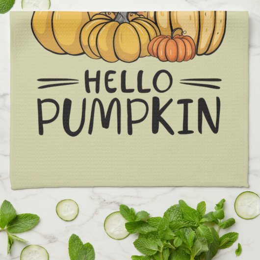 Hallo Pumpkin Lover Herfst Seizoen Herfst Thanksgi Theedoek (Gevouwen)