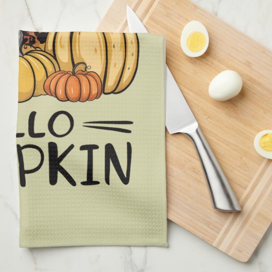 Hallo Pumpkin Lover Herfst Seizoen Herfst Thanksgi Theedoek (Quarter Fold)