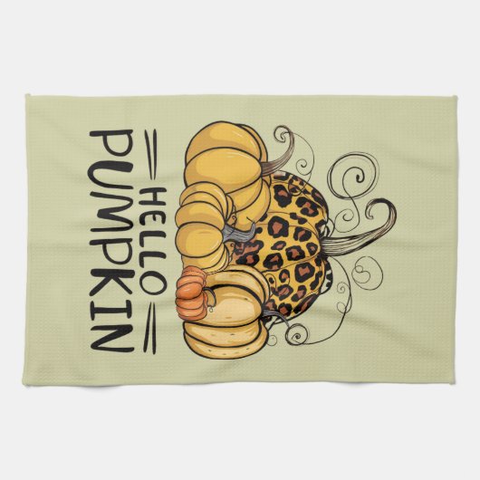 Hallo Pumpkin Lover Herfst Seizoen Herfst Thanksgi Theedoek (Horizontaal)