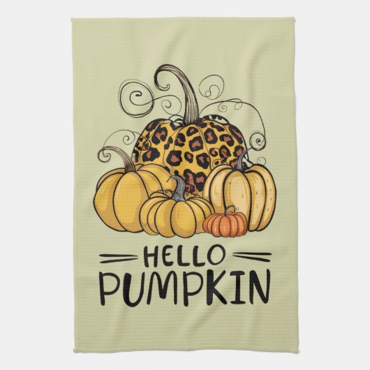 Hallo Pumpkin Lover Herfst Seizoen Herfst Thanksgi Theedoek (Verticaal)