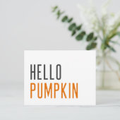 hallo Pumpkin | Minimale moderne Halloween Trendy Briefkaart (Staand voorkant)