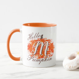 hallo Pumpkin Monogram Abstracte valleien Mok
