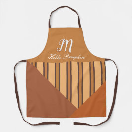 hallo Pumpkin Monogram Optionele naam Herfst Schort