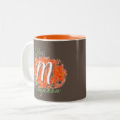 hallo Pumpkin Monogramed Pumpkin Two-Tone koffie Tweekleurige Koffiemok (Voorkant links)