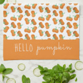 hallo Pumpkin Pattern Herfst Oranje Green Theedoek (Gevouwen)