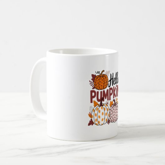 Hallo Pumpkin Png, Herfst Vibes Koffiemok (Voorkant links)