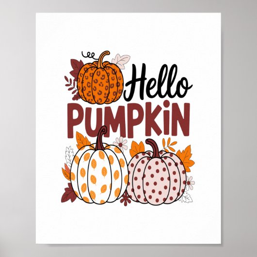 Hallo Pumpkin Png, Herfst Vibes Poster (Voorkant)