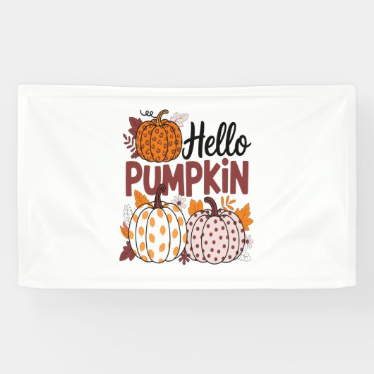 Hallo Pumpkin Png, Herfst Vibes Spandoek (Horizontaal)