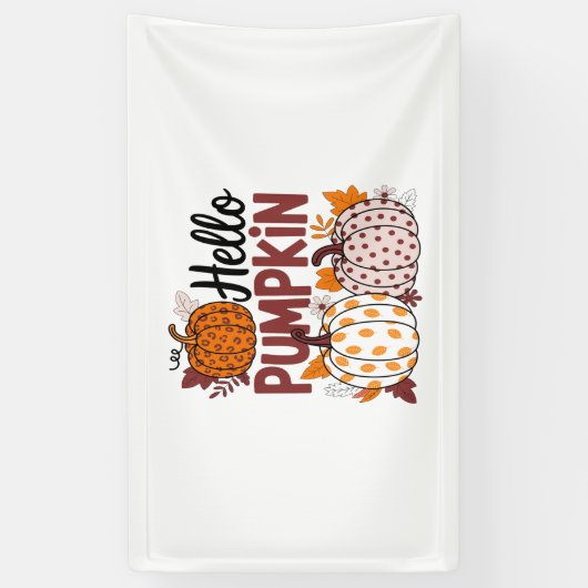 Hallo Pumpkin Png, Herfst Vibes Spandoek (Verticaal)