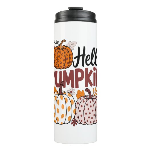 Hallo Pumpkin Png, Herfst Vibes Thermosbeker (Voorkant)