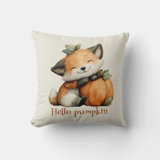Hallo Pumpkin Schattige Fox Halloween Design Kussen (Voorkant)