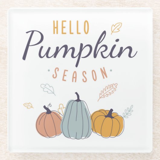 hallo Pumpkin Season Glazen Onderzetter (Voorkant)