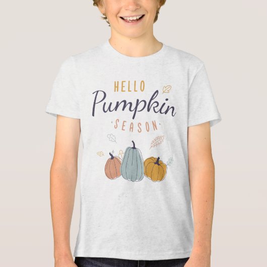 hallo Pumpkin Season Tri-Blend Shirt (Voorkant)